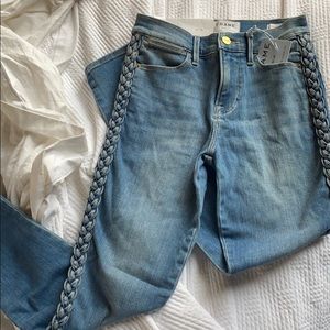 Frame Le High Braided Trim Skinny Jeans